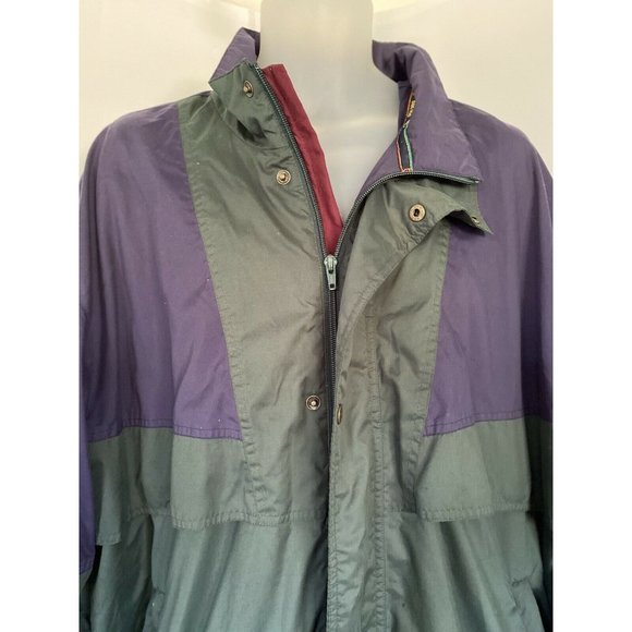 Vintage Sunice Golf Men Full Zip Vented Windbreaker Navy Green Urban XL Hip Hop - Picture 5 of 12